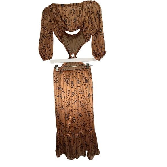 Endless Blue leopard print cut out midi dress Small - Picture 2 of 5